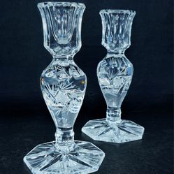 Pinwheel Crystal Candleholders