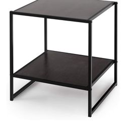 ZINUS Dane 20 Inch Black Frame Side Table, End Table, Rich black wood grain (Espresso)