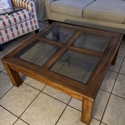 Coffee Table Glass And Wood 