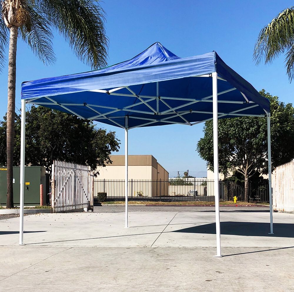 New $90 Blue 10x10 Ft Outdoor Ez Pop Up Wedding Party Tent Patio Canopy Sunshade Shelter w/Bag
