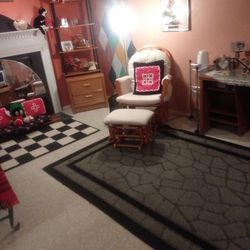 Matching Carpets And Swing Chair Set-- 5x8 Feet $30;  $8 For Smaller One 30x50 Inches