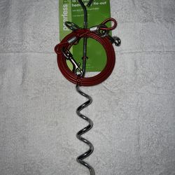 Dog Leash With Spiral Stake