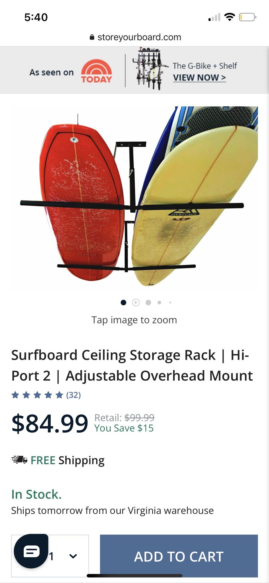 Surfboard storage rack