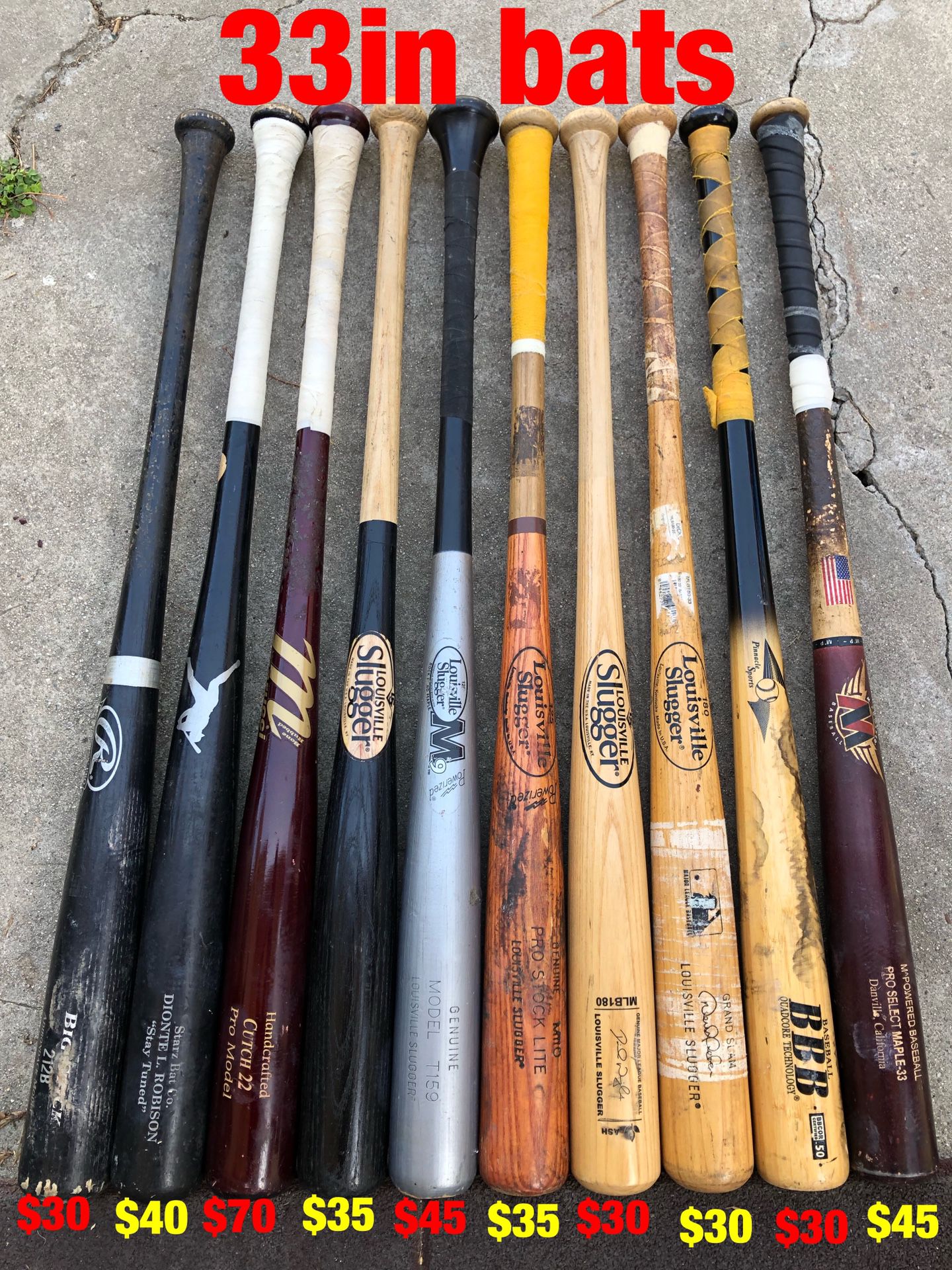 Baseball wood bats equipment gloves marucci Louisville slugger pro stock Rawlings demarini Easton