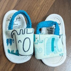 Infant Boys Size 2 Fabric Elephant Sandals