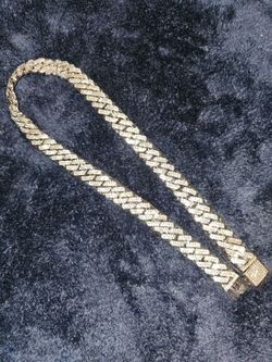 Iced Out Silver Cuban Link Chain