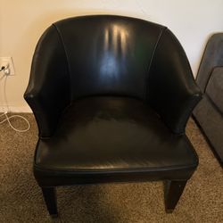 Black Faux Leather Accent Chair