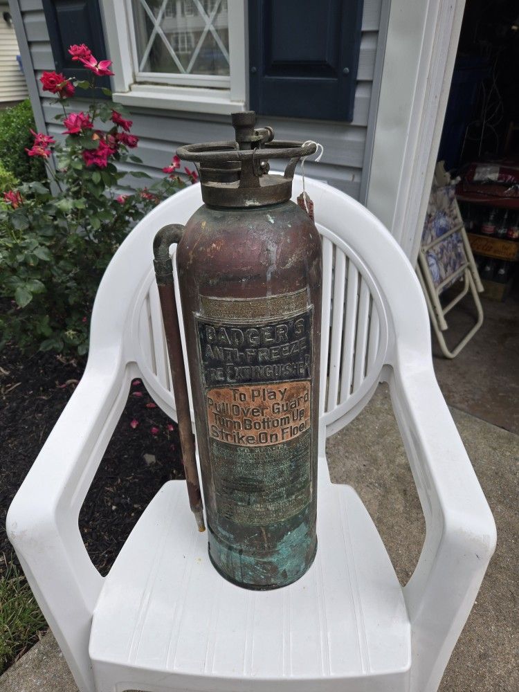 Antique Copper Fire Extinguisher