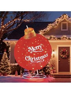 Outdoor Lighted Pop-Up Christmas Ball Decoration with 8 Lighting Modes