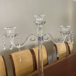 Candle Holder Decoration Glass Crystals 