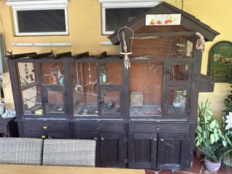 Custom bird house with drawers and bottom storage
