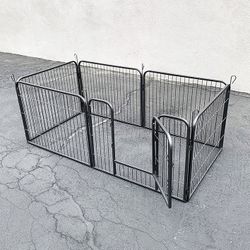 (NEW) $70 Heavy Duty 24” Tall x 32” Wide x 6-Panel Pet Playpen Dog Crate Kennel Exercise Cage Fence Play Pen