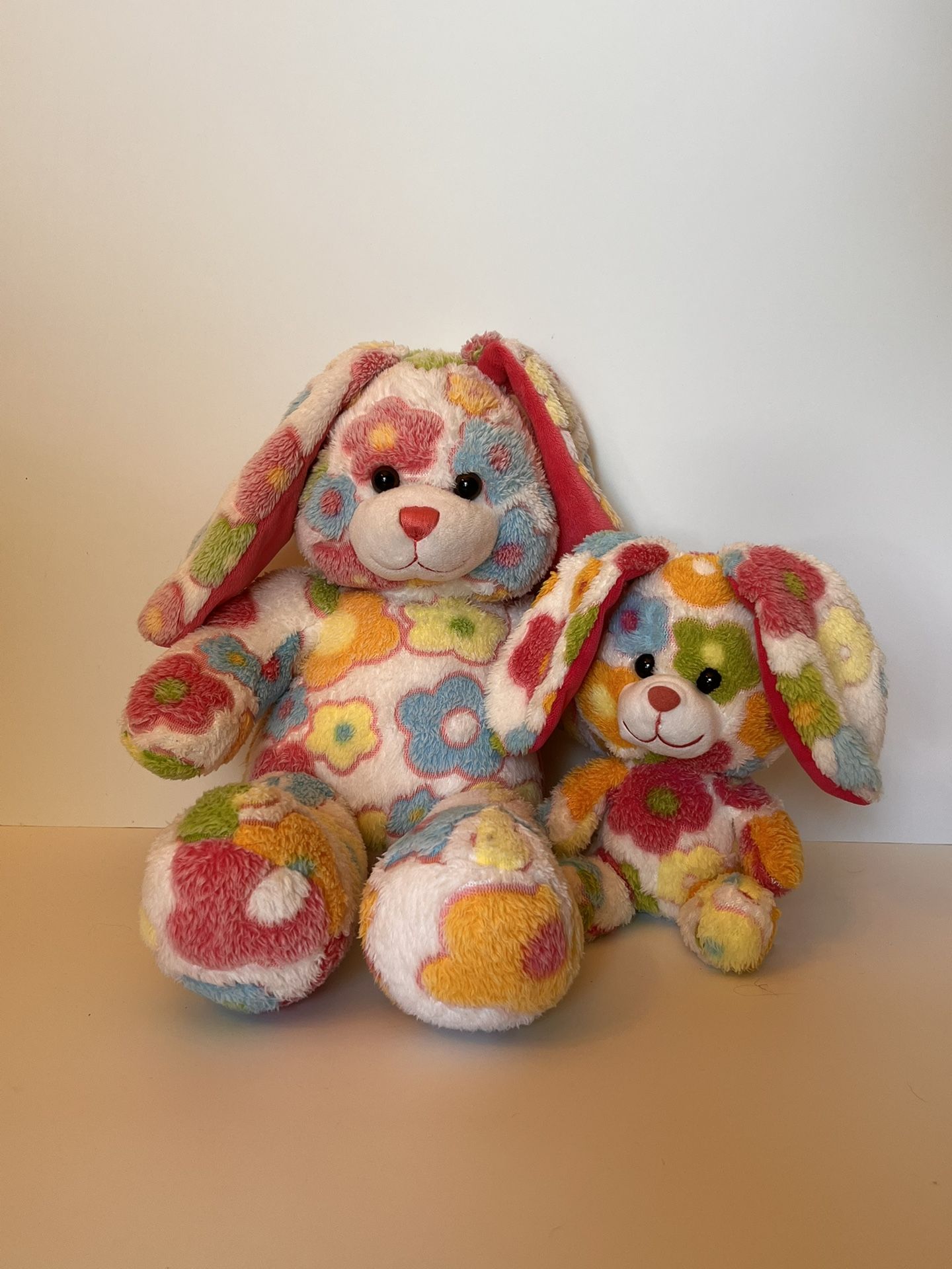 Build A Bear Blossom Bunny Rabbit Pastel Flowers 16” Plush Stuffed Toy and 6” Smallfry 2010