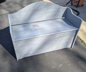 Vintage Hand-Painted Storage Bench / Entryway Settee