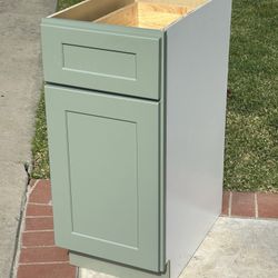 Kitchen Base Cabinet Olive Green Shaker Style