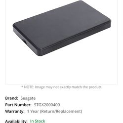 Seagate 2tb HDD Hard drive 