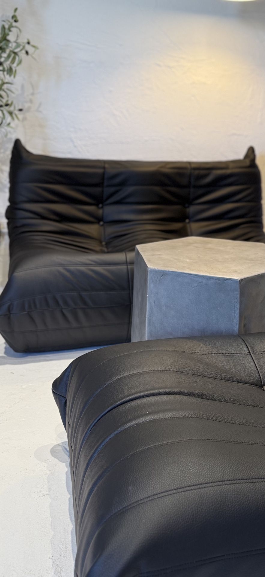 51.5'' Loveseat Lazy Leather Sofa Bean Bag Chair Floor Sofa