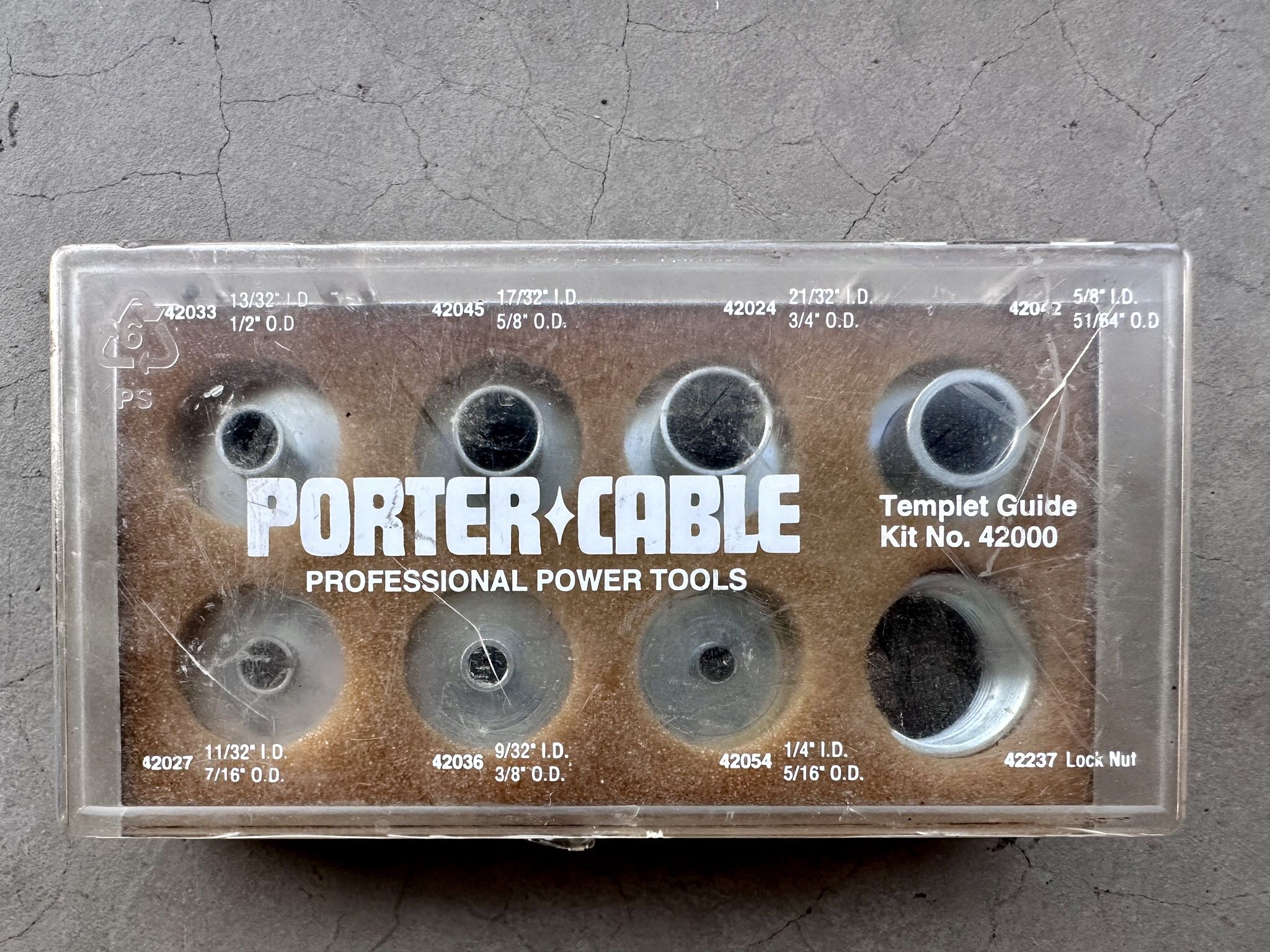 Porter Cable Templet Template Guide 9 Piece Kit & Case 42000