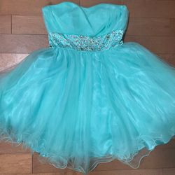 Mint Strapless Corset Short Dress