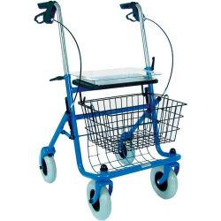 BRAND NEW DMI Classic Steel Rollator Walker With Padded Seat, Blue