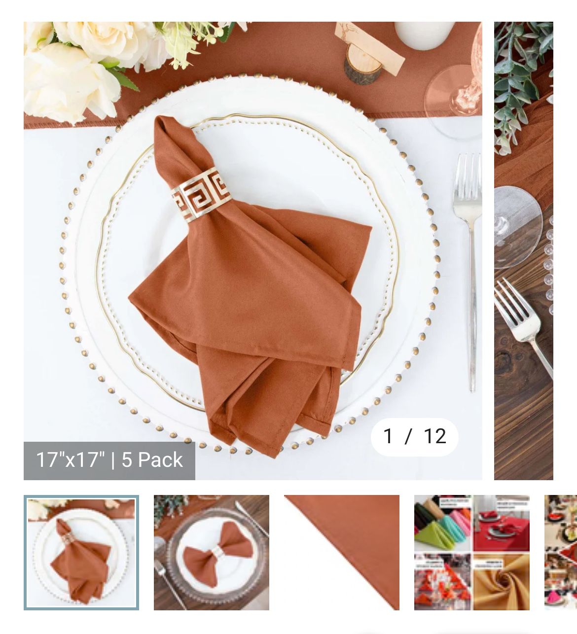 Terracotta Polyester Napkins - Over 180