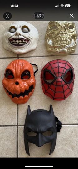Halloween Mask Lot Of 5 Mixed Rubber Plastic Magic 90’s
