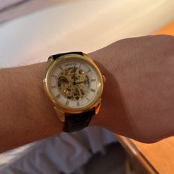 Gold Invicta Skeleton Watch