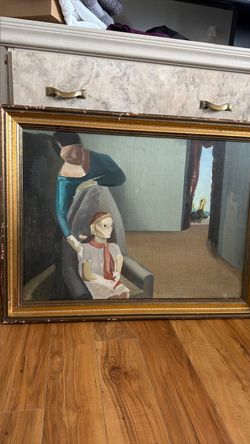 Vintage Surrealist Original Painting by Elizabeth Ostrander (Maine Artist)
