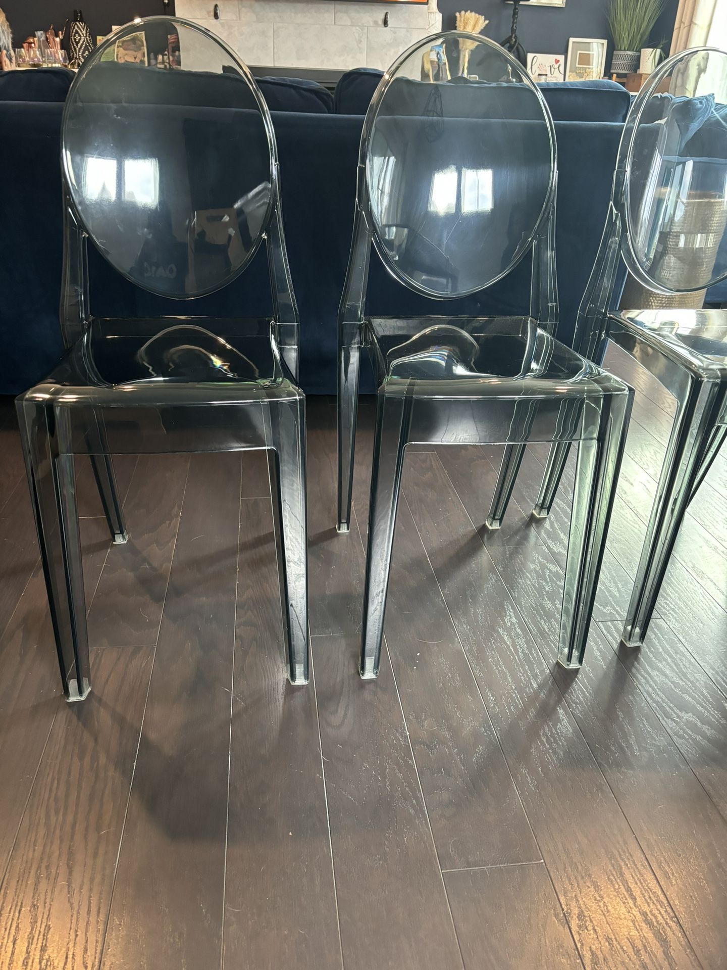 Acrylic Set Of 4 Dining Room Chairs