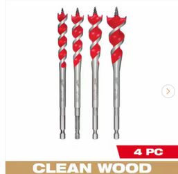 SPEED FEED Auger Wood Drilling Bit Set (4-Piece)