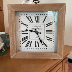 Antique De Paris Wood Clock 
