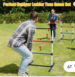 Costway Portable Ladder Ball Toss Game Outdoor Set W Bags & Balls SP36976 s3