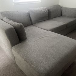 Dark Gray Fabric Small Left Chaise Storage Sleeper Sectional