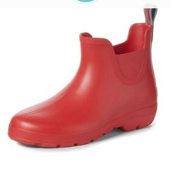 "TOTES" RAIN ANKLE BOOTS IN RED, GRAY & 9 