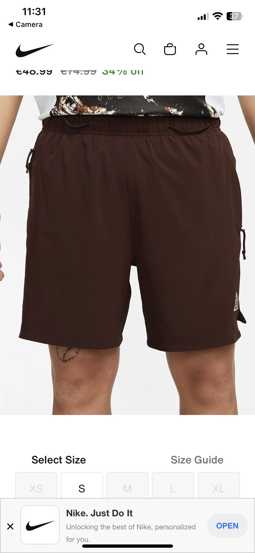 Nike ACG Dri-Fit New Sands Shorts Neutral Olive DN3955-222 Men's Large