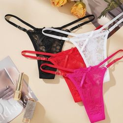 X3 Sexy Women Lace Thong G-string Panties Lingerie Underwear Crotchles T-back 3pack 