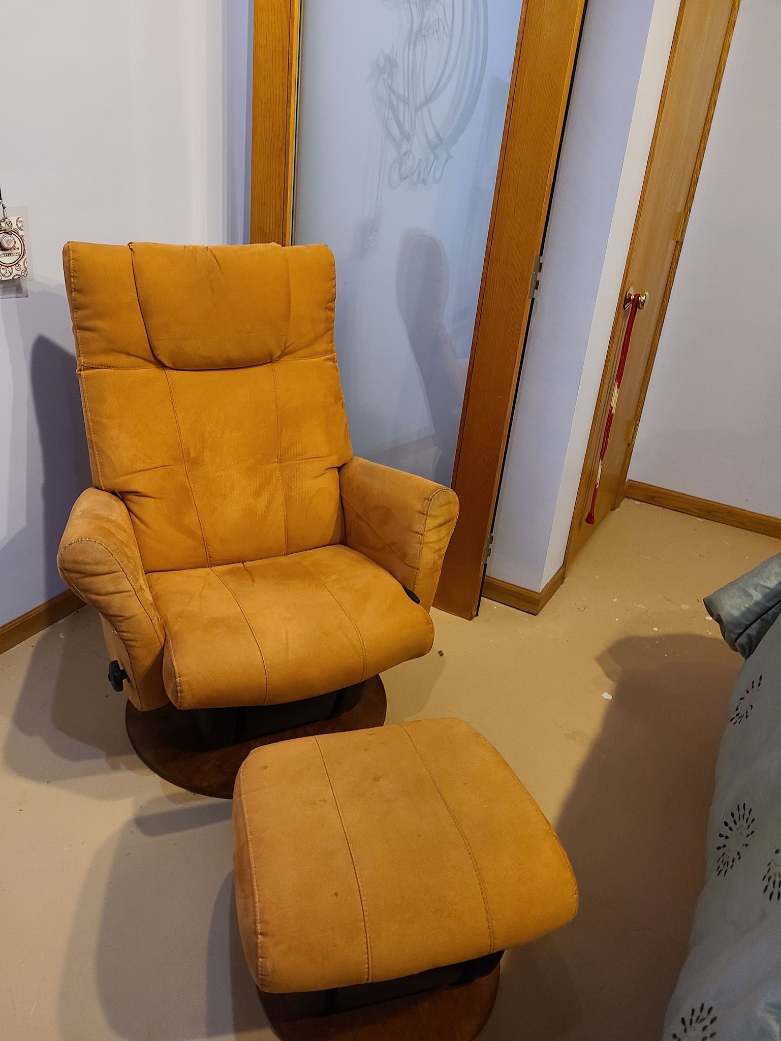 Modern Swivel and Rock Chair with footstool