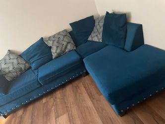 Royal Blue L shape Couch