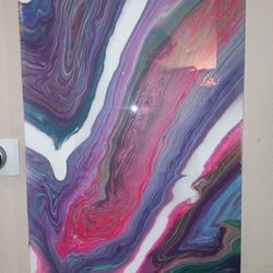 Large One Of A Kind Pour Painting On Canvas Abstract Wall Decor
