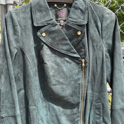 Suede Deep Forest Green Women’s Jacket -IsaacMizrah Live 