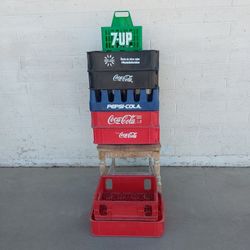 Stack of Soda Crates - Coca Cola, Pepsi, 7-Up, Etc. - $20 for ALL Together