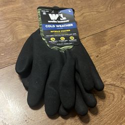 Cold weather nitrile coated gloves