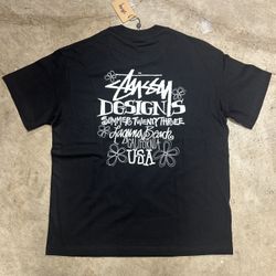 Black Stussy Designs T Shirt - Size Large