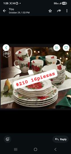 Vajilla Navideŉa 16 Piezas 