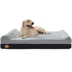 Laifug Orthopedic Memory Foam Extra Large Dog Bed Pillow(50"x36"x10", Slate Grey) Durable Water Proof Liner & Removable Washable Cover & Smart Design
