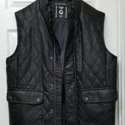 Fried Mens Faux Black Leather Vest XL