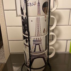 4coffe Cups With Holder