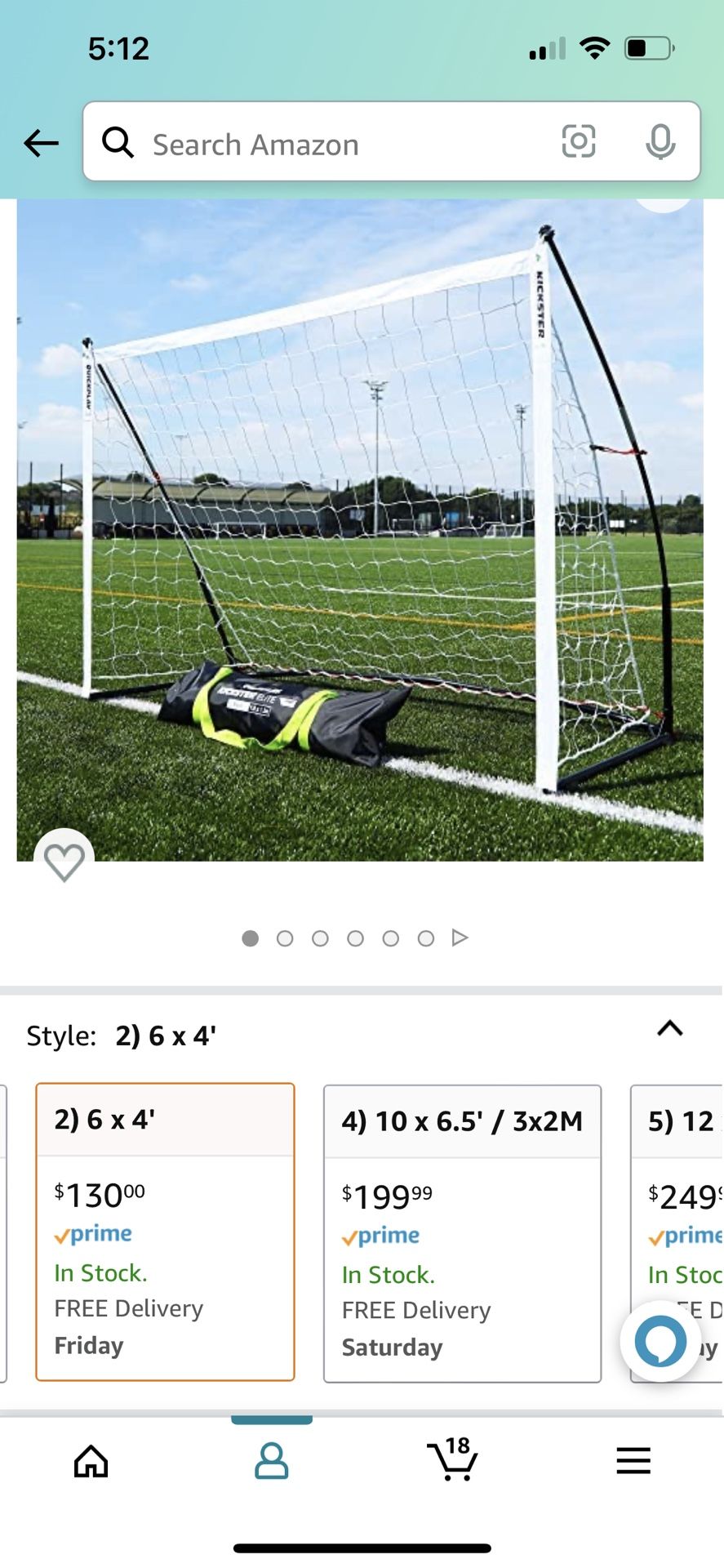 QUICKPLAY Kickster Elite Portable Soccer Goals 6X4