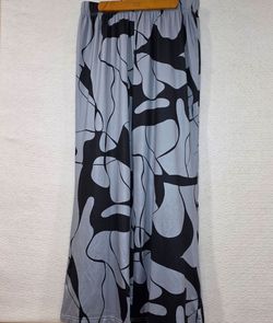 Unbranded Womens Calm Cool Pants 1XL Abstract Marble Gray Black Wide Leg Flowy