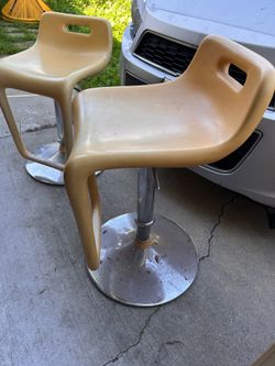 Retro mod chrome adjustable bar stools